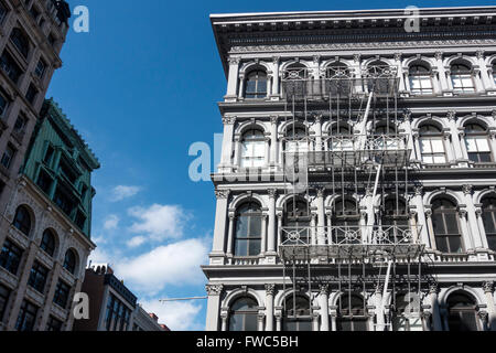 Das Haughwout Gebäude am Broadway und Broome im historischen Bezirk von Soho in New York City aus Gusseisen Stockfoto