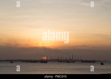 Sonnenuntergang am Mostsouthern Punkt von Continental Asia in Singapur Stockfoto