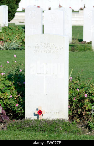 Tyne Cot Commonwealth Kriegsgräber Friedhof und Denkmal für die fehlt, in der Nähe von Passendale, Westflandern, Belgien. Stockfoto