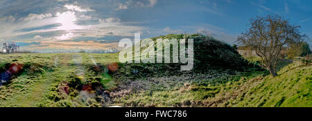 Fotheringhay Castle (auch Fotheringay Castle) ist im Dorf von Fotheringhay, England. Stockfoto