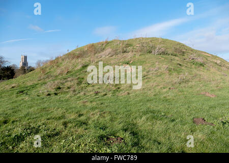 Fotheringhay Castle (auch Fotheringay Castle) ist im Dorf von Fotheringhay, England. Stockfoto