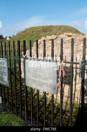 Fotheringhay Castle (auch Fotheringay Castle) ist im Dorf von Fotheringhay, England. Stockfoto