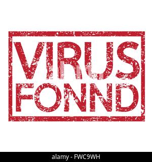 Stempel Text VIRUS FONND Stock Vektor