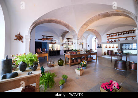 Antike Küche im Palast Lapena, Sintra, Portugal, Europa Stockfoto