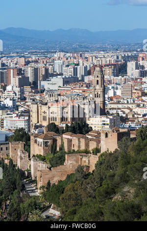 Málaga, Costa Del Sol, Provinz Malaga, Andalusien, Südspanien.  Klassische Ansicht vom Parador Nacional Stockfoto