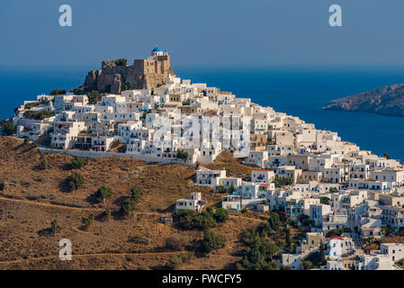 Querini Blick auf Schloss und Chora in Astypalaia Insel Griechenland Stockfoto