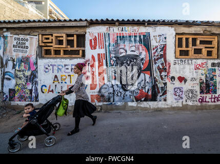 Street-Art in Florentin Nachbarschaft, Stadt Tel Aviv, Israel Stockfoto