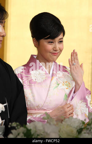 Norika Fujiwara, 31. März 2016: Japanische Schauspielerin Norika Fujiwara, statt eine Hochzeit Ankündigung Pressekonferenz in Tokio am 31. März 2016. © AFLO/Alamy Live-Nachrichten Stockfoto