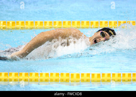 Daiya Seto, 4. April 2016 - Schwimmen: Japan Meisterschaft (JAPAN schwimmen 2016) Männer Schwimmen 400 m einzelnen Medley Wärmeregelung Tatsumi International Swimming Center in Tokio, Japan. (Foto von Shingo Ito/AFLO SPORT) Stockfoto