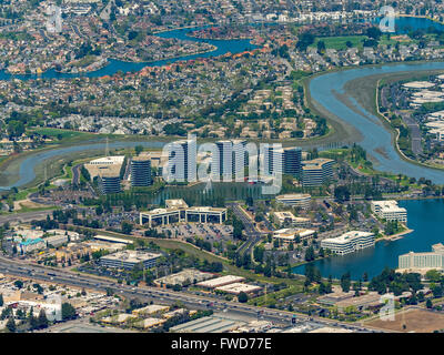 Oracle Hauptsitz in Redwood Shores, Silicon Valley, Kalifornien, Vereinigte Staaten von Amerika, Santa Clara, Kalifornien, Antenne Stockfoto