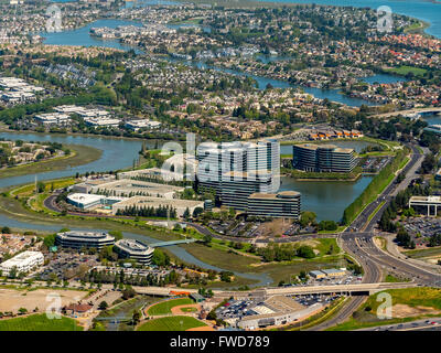 Oracle Hauptsitz in Redwood Shores, Silicon Valley, Kalifornien, Vereinigte Staaten von Amerika, Santa Clara, Kalifornien, Antenne Stockfoto
