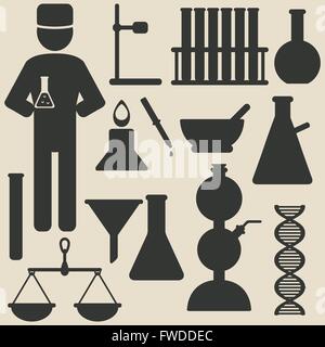 Set von Chemie-Icons - Vektor-illustration Stock Vektor