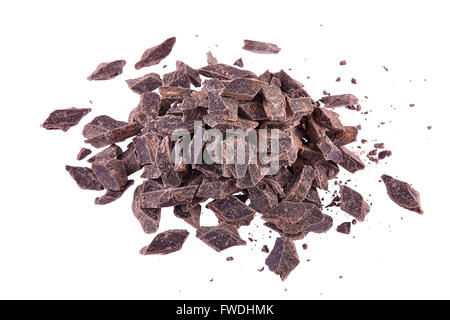 Zerkleinerte Stücke dunkle Schokolade Stockfoto