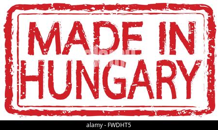 Hergestellt in Ungarn Stempel Text Illustration Stock Vektor