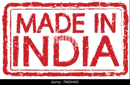 Hergestellt in Indien Stempel Text Illustration Stock Vektor