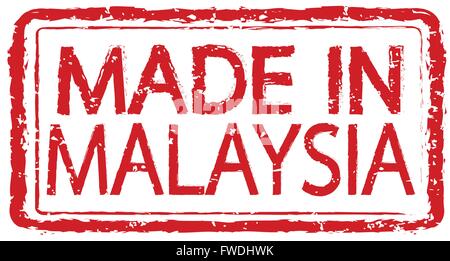 Hergestellt in MALAYSIA Stempel Text Illustration Stock Vektor