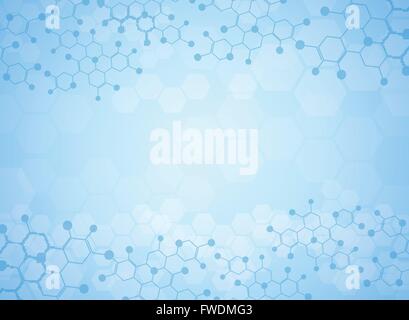 Zusammenfassung Hintergrund medizinische Substanz und Moleküle. Stock Vektor