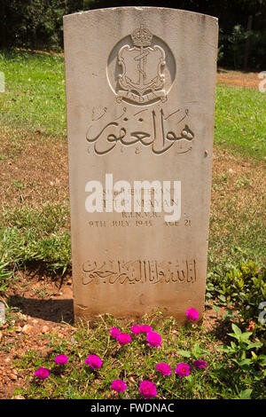 Commonwealth War Cemetery, Grab von RINVR Seemann, Uppuveli, Trincomalee, Sri Lanka Stockfoto