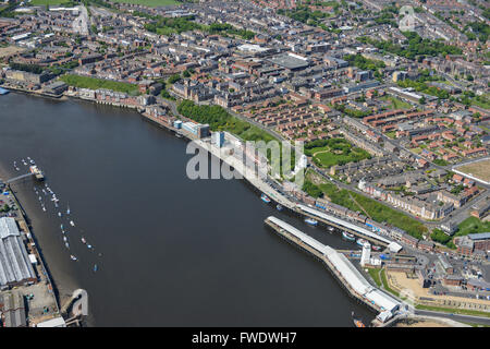 Eine Luftaufnahme des Tyne & Verschleiß Stadt von North Shields Stockfoto