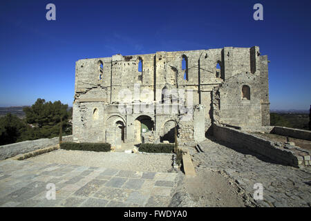 Zerstörten Kathedrale von St. Felix, in der Nähe von Gigean, Languedoc-Roussillon, Frankreich Stockfoto