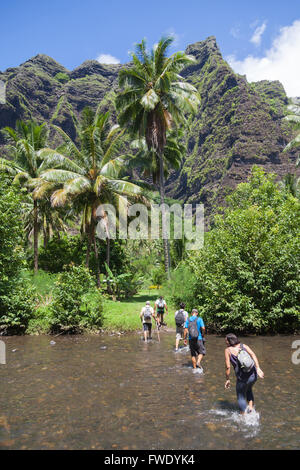 Trekking zum Vaipo Wasserfall Stockfoto