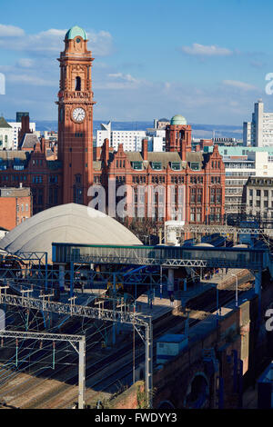 Manchester Skyline Oxford Road Station Palast Hotel Eisenbahnentwicklung Büroentwicklung Raum entwickelt, lassen Sie zu kleinen mediu Stockfoto