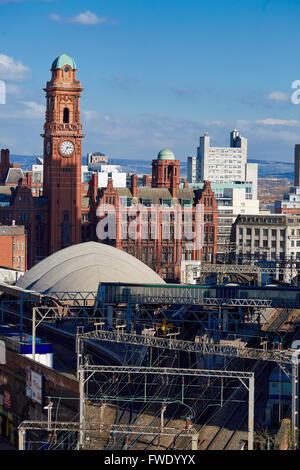 Manchester Skyline Oxford Road Station Palast Hotel Eisenbahnentwicklung Büroentwicklung Raum entwickelt, lassen Sie zu kleinen mediu Stockfoto