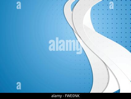 Grauen Wellen auf blauem Hintergrund punktiert. Vektor-Grafik-design Stock Vektor