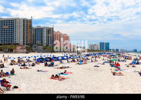 Clearwater Beach mit Hotels, Florida, Amerika Stockfoto