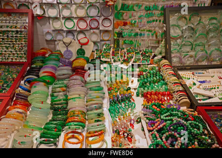 Jade Schmuck, jade-Markt, Kowloon, Hongkong, China Stockfoto