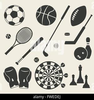 Sport Symbole Set - Vektor-Illustration. EPS 8 Stock Vektor