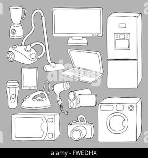 Startseite Haushaltsgeräte und Elektronik Symbole - Vektor-illustration Stock Vektor