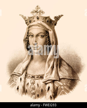Bertha von Holland, Berthe oder Bertha Frisia, Bertha von Holland, c. 1055-1093, Queen Consort der Franken als erste Frau o Stockfoto
