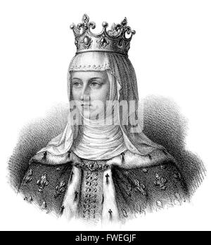 Margaret von Provence, Marguerite de Provence, Margarete von der Provence 1221-1295, Königin von Frankreich als die Frau von König Louis ich Stockfoto