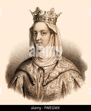 Joan ich Jeanne ich de Navarra, Johanna I. von Navarra, 1273-1305, Königin Regnant von Navarra, Königin-Gemahl Philip IV von Frankreich Stockfoto