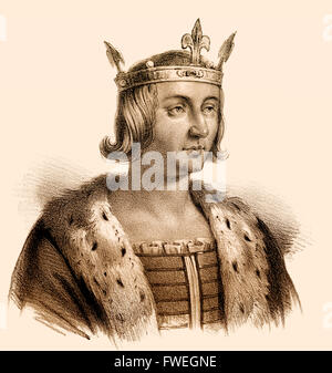 Ludwig X, Ludwig X., Louis X le Hutin, genannt 1289-1316, der Quarreler, der Headstrong oder hartnäckige, König von Navarra als Louis Stockfoto