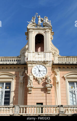 die Fassade des Palazzo Nicolò Grimaldi Palace, via Garibaldi 9, Weltkulturerbe der UNESCO, Strade Nuove, Rolli Paläste, Genua Stockfoto