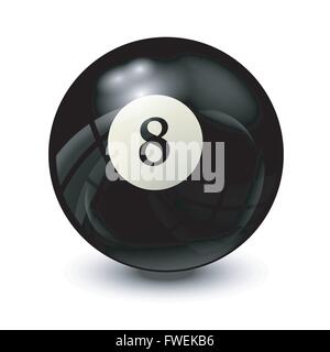 Billard Kugel 8 - realistische Vektor-design Stock Vektor