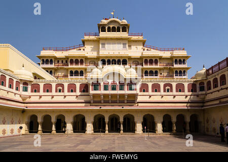 Mubarak Mahal, Stadtschloss, Jaipur, rosa Stadt Jaipur, Rajasthan, Indien Stockfoto