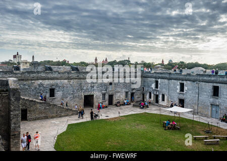 Castillo de San Marcos, St. Augustine, die älteste besetzten ständig europäischen gegründeten Siedlung, Florida, USA Stockfoto