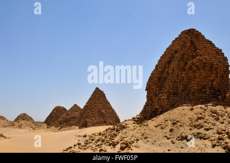 Königlichen Friedhof von Nuri mit Taharqa Pyramide Stockfoto