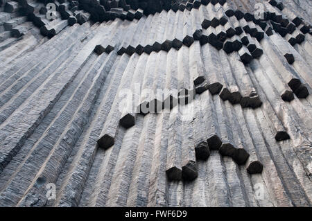 Basaltsäulen entlang der Seiten des Garni Schlucht, Armenien Stockfoto