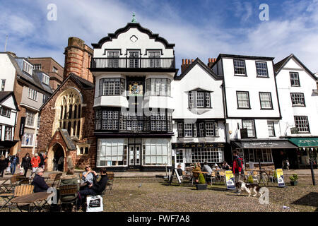 Mols Coffee House, nahe Kathedrale Exeter Mol-Kaffee-Haus, erbaut 1596, in der Nähe Kathedrale in Exeter, Devon. Hier können Sie s Stockfoto