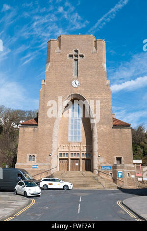 Die Vorderseite des St Leonards Pfarrkirche, eine anglikanische Kirche in St. Leonards-on-Sea, East Sussex Stockfoto