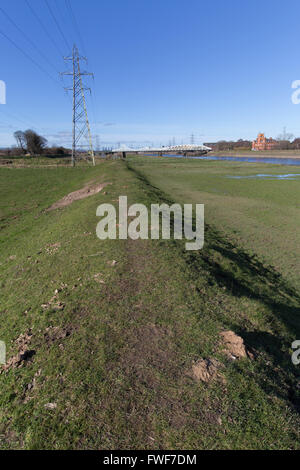 Wales Küstenweg in Nord-Wales. Malerische Aussicht auf die Küste Wales Weg-Strecke zwischen Shotton und Queensferry. Stockfoto