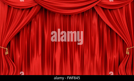rote Vorhänge Stockfoto