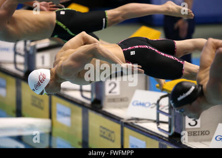 Kosuke Kitajima, 5. April 2016 - Schwimmen: Japan Meisterschaft (JAPAN schwimmen 2016) Männer Schwimmen 100 m Brustschwimmen Finale Tatsumi International Swimming Center in Tokio, Japan. (Foto: AFLO SPORT) Stockfoto