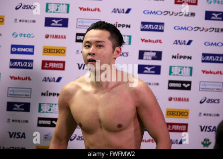 Kosuke Kitajima, 5. April 2016 - Schwimmen: Japan Meisterschaft (JAPAN schwimmen 2016) Männer Schwimmen 100 m Brustschwimmen Finale Tatsumi International Swimming Center in Tokio, Japan. (Foto: AFLO SPORT) Stockfoto