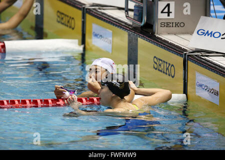 (L, R) Rikako Ikee, Natsumi Hoshi, 4.-10. APRIL 2016 - Schwimmen: Japan Meisterschaft (JAPAN schwimmen 2016) Frauen Schwimmen 100m Schmetterling-Finale Tatsumi International Swimming Center in Tokio, Japan. (Foto: AFLO SPORT) Stockfoto