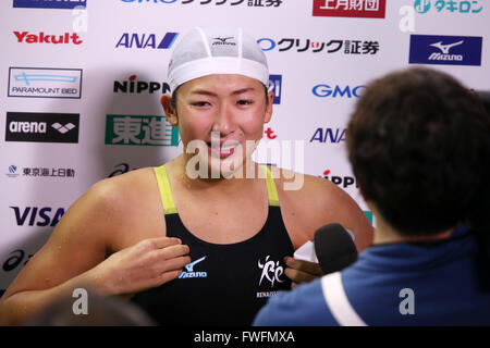 Rikako Ikee, 4.-10. APRIL 2016 - Schwimmen: Japan Meisterschaft (JAPAN schwimmen 2016) Frauen Schwimmen 100m Schmetterling-Finale Tatsumi International Swimming Center in Tokio, Japan. (Foto: AFLO SPORT) Stockfoto